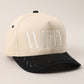 WIFEY Two-Tone Canvas Trucker Hat with Bay Leaf in Black