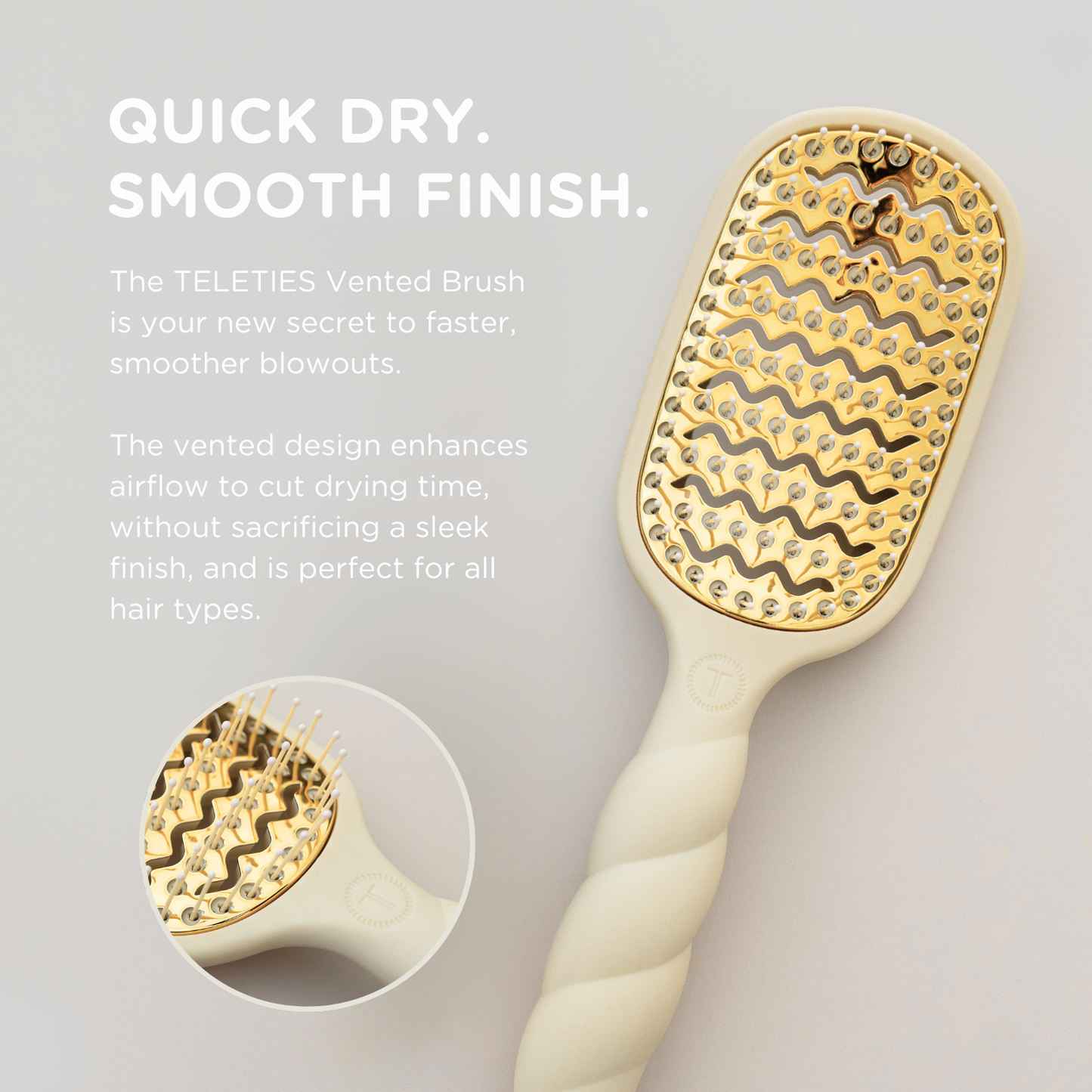 Teleties Vented Hair Brush in Tan