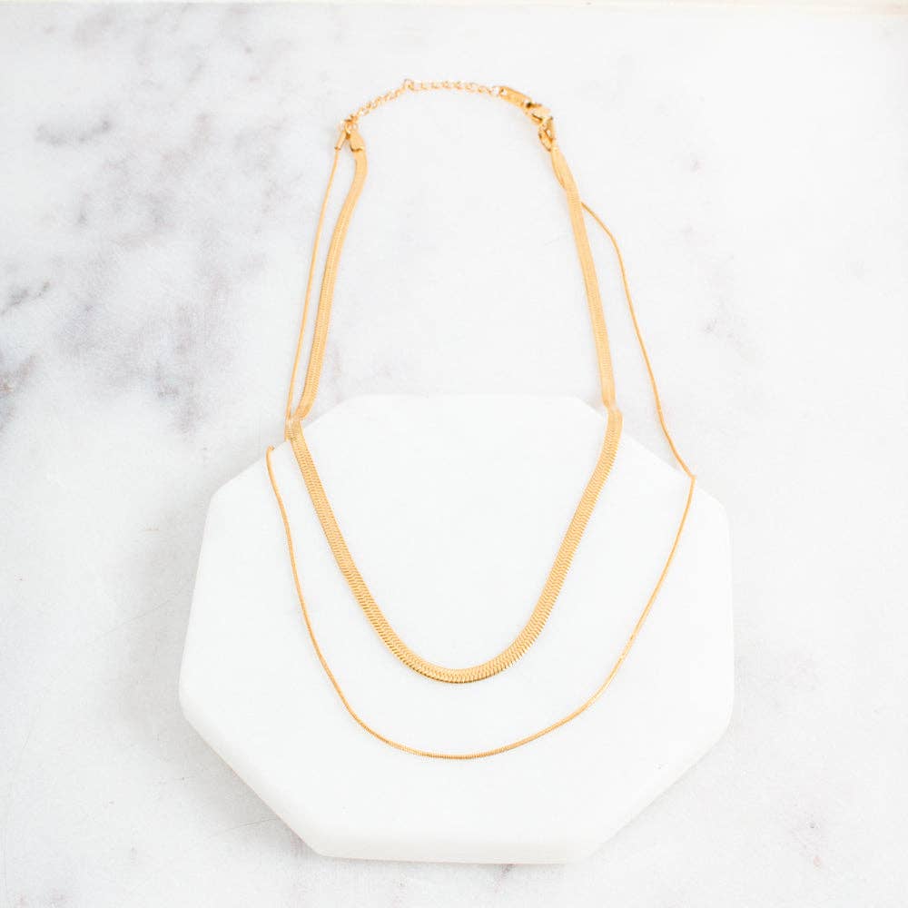 Brooke Layered Chain Necklace in Silver