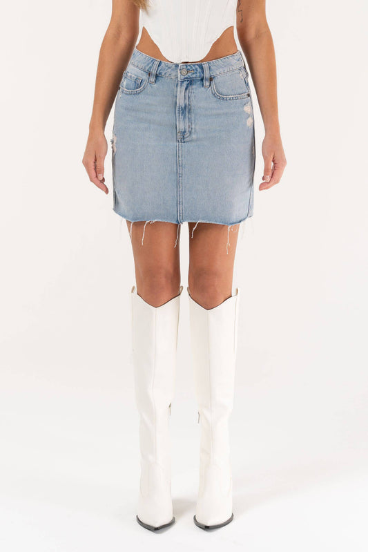 Alayah Medium Light Grinded Mini Skirt