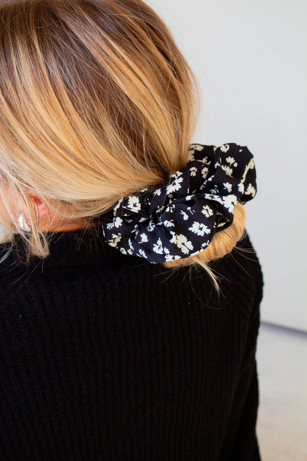 Onyx Floral Jumbo Scrunchie