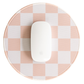Beige Pink Checkerboard Mousepad