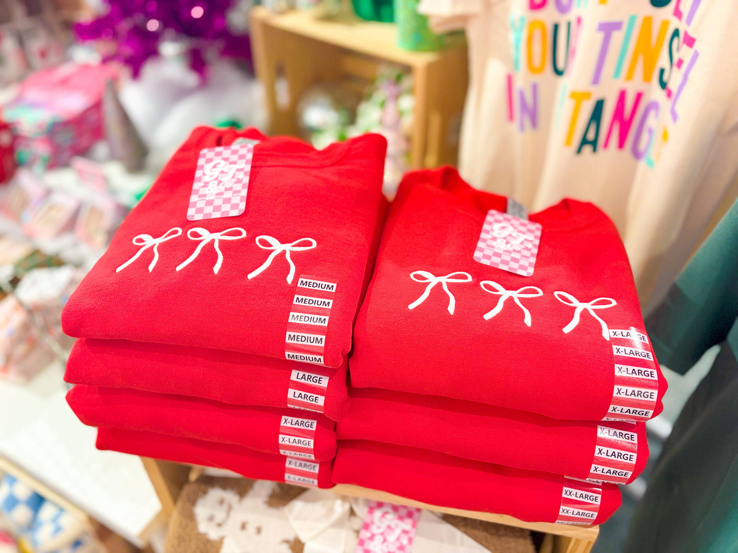 Dainty Bow Embroidered Crewneck