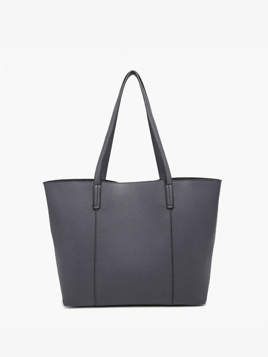 Millie Classic Paneled Tote in Charcoal
