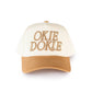 OKIE DOKIE Embroidered Trucker Hat in Caramel