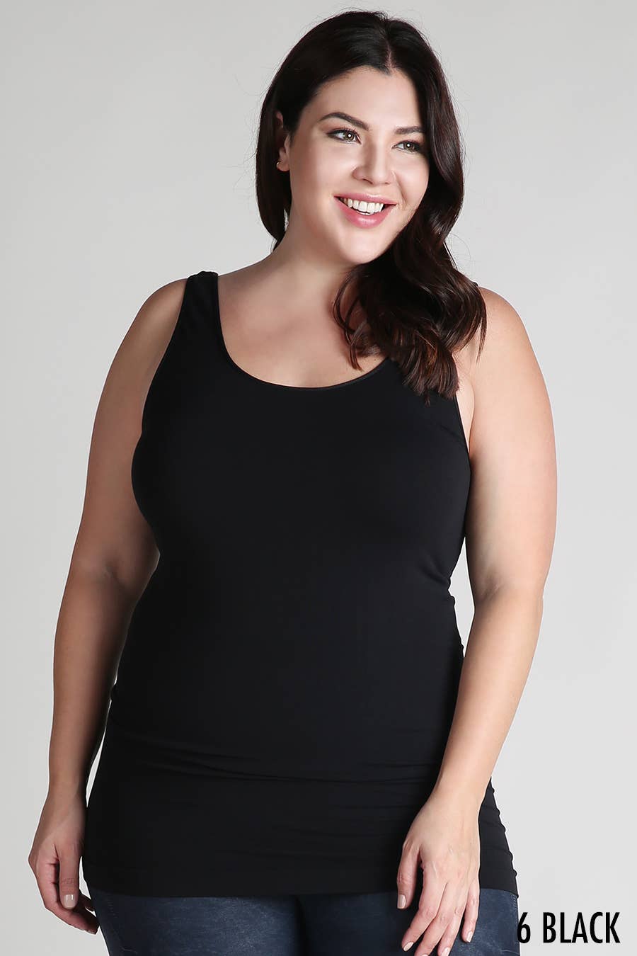 Zoey Plus Size Tank Top in Black