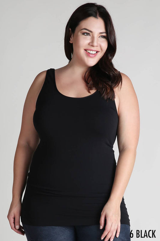 Zoey Plus Size Tank Top in Black