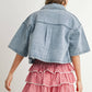 Aria Tiered Ruffle Mini Skort in Red