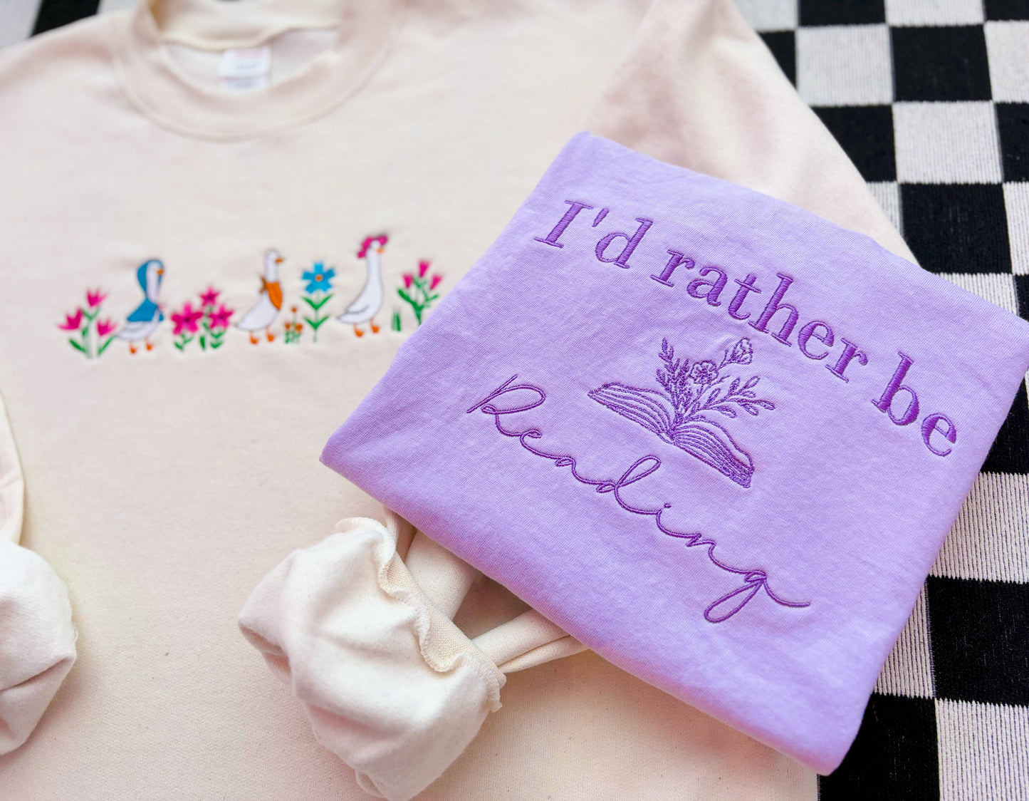 I'd Rather Be Reading Embroidered Tee