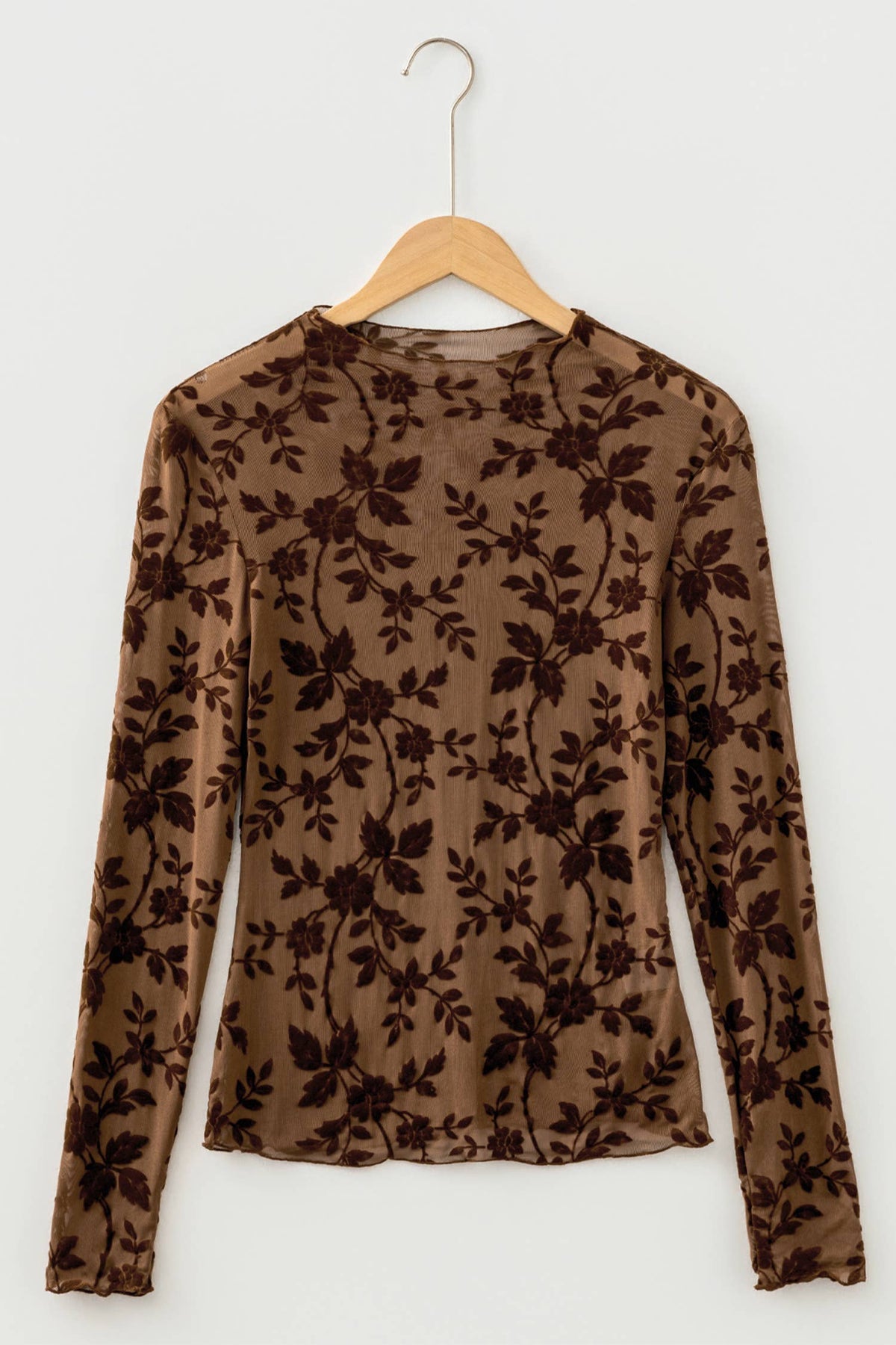 Meghan Floral Sheer Mesh Blouse