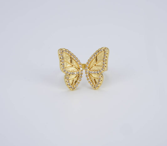 Gold Filled Butterfly Adjustable Ring