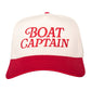 Boat Captain Two-Toned Retro Hat in Red and Tan