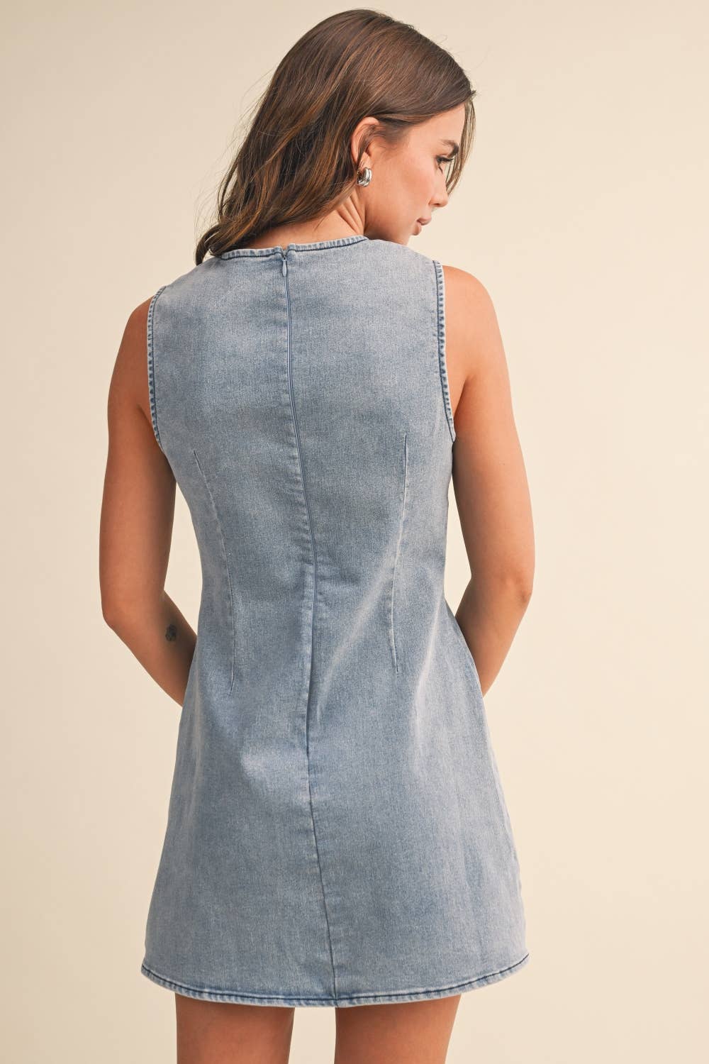 Kristen Ribbon Denim Dress