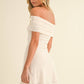 Taren Foldover Mini Ivory Dress with Lining
