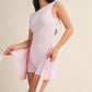 Sleeveless Wrap Tie Front Dress in Lemon