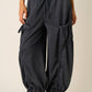 Klara Washed French Terry Drop Pocket Pant in Black