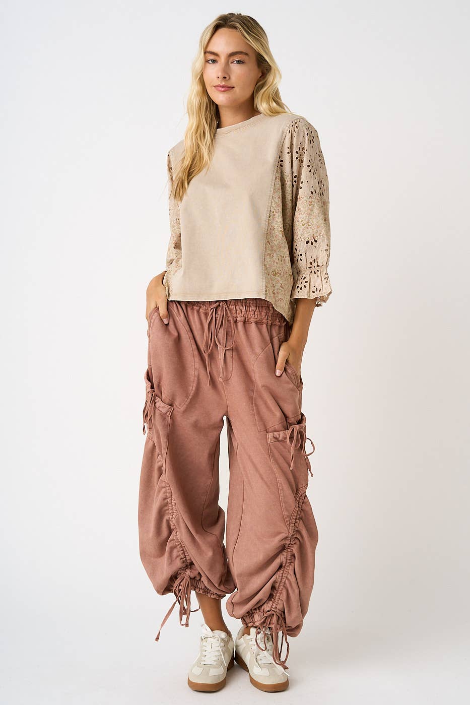 Klara Washed French Terry Drop Balloon Mauve