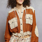 Kylie Open Knit Button Down in Rust