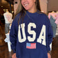 Navy USA 4th Of July Embroidered Mockneck