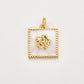 Gold Filled White Enamel Lotus Flower