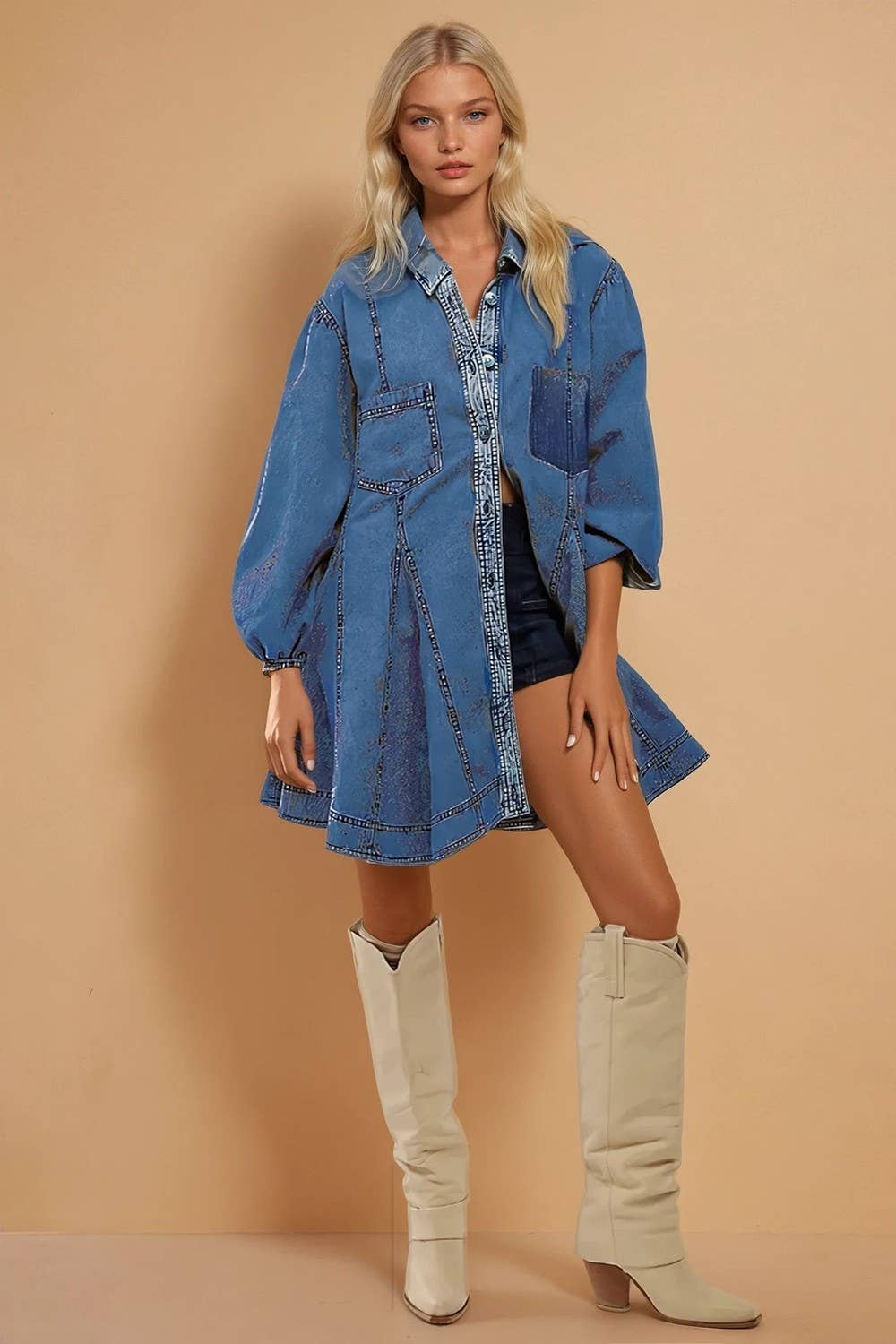 Rachel A-Line Denim Dress