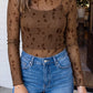 Meghan Floral Sheer Mesh Blouse