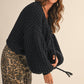 Christina Balloon Sleeve Cardigan in Black