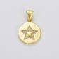 Gold Filled Star Disc Charm Pendant