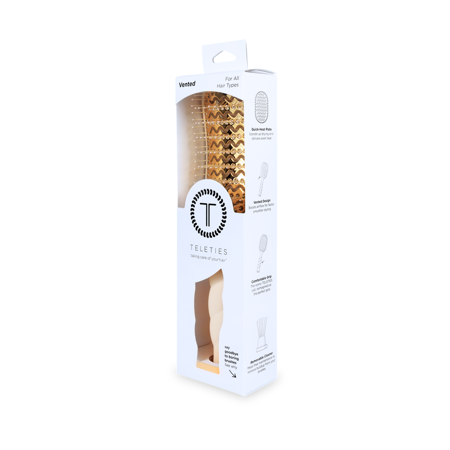 Teleties Vented Hair Brush in Tan