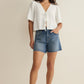La Belle Linen Top in White