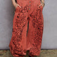 Kristina Floral Embroidered Joggers in Dried Apple
