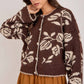 Julia Floral Patterned Cardigan in Mocha