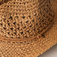 Natural Material Straw Panama Adjustable Sun Hat in Brown