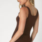 Zoey Plain Jersey Tank Top in Stone