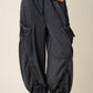 Klara Washed French Terry Drop Pocket Pant in Black