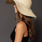 Agatha Straw Hat w/ Seashell & Bead Band in Beige