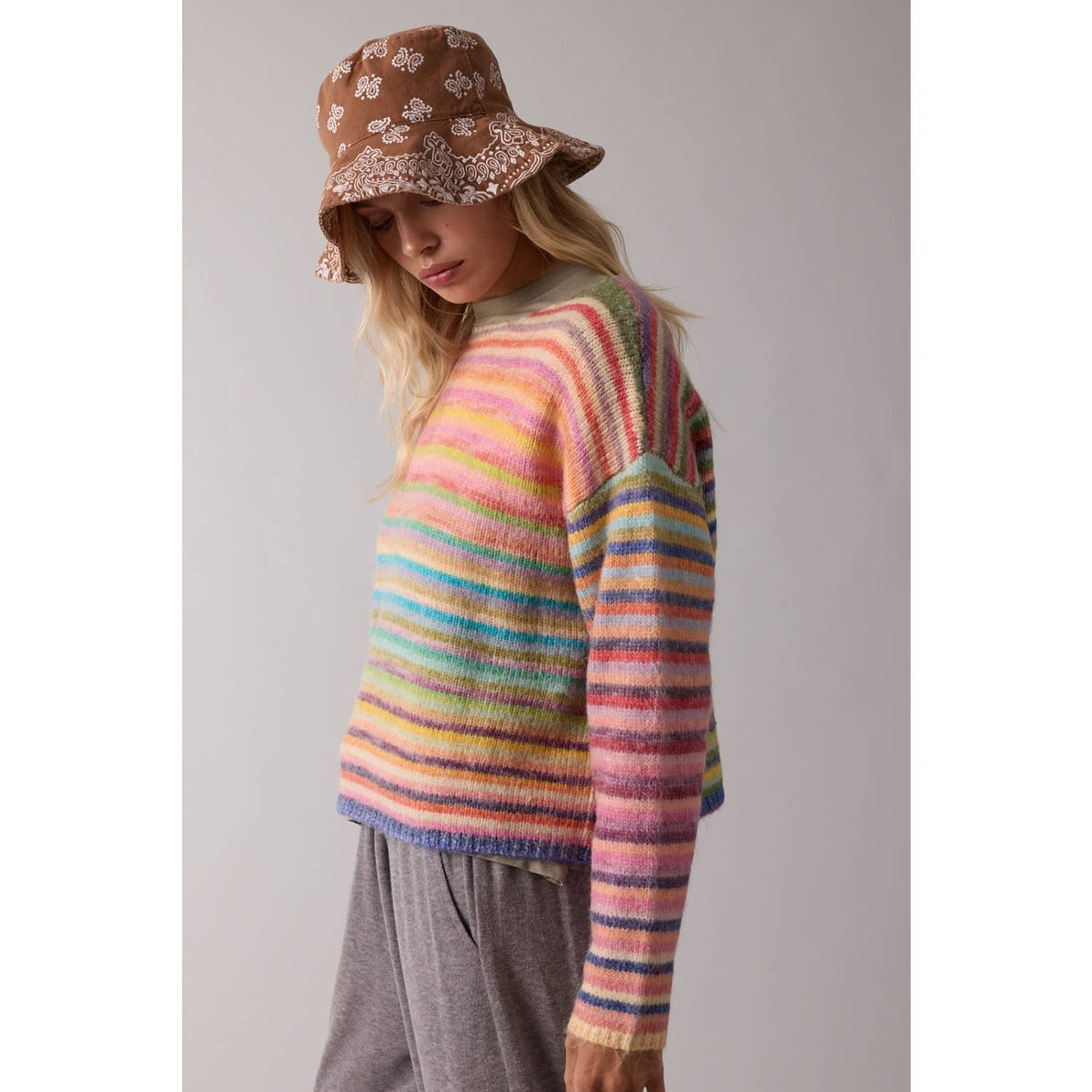 Kiley Rainbow Knit Sweater Crewneck