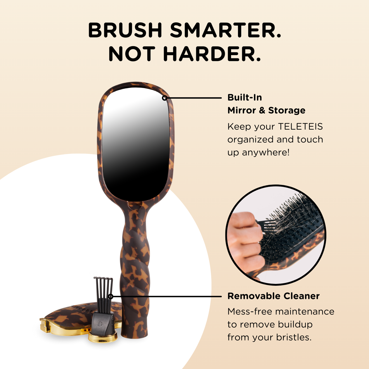 Boar Bristle Hair Brush in Tortoise
