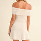 Taren Foldover Mini Ivory Dress with Lining