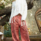 Kristina Floral Embroidered Joggers in Dried Apple