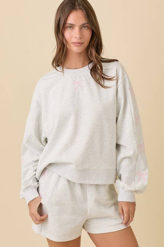 Taylor Ribbon Embroidered Bow Sweatshirt