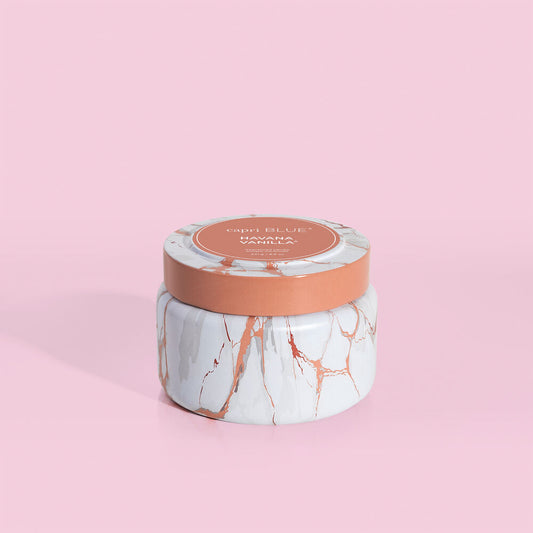 Havana Vanilla Modern Marble Printed Travel Tin, 8.5 oz