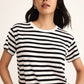 Go To Stripe Tee in Black Striped