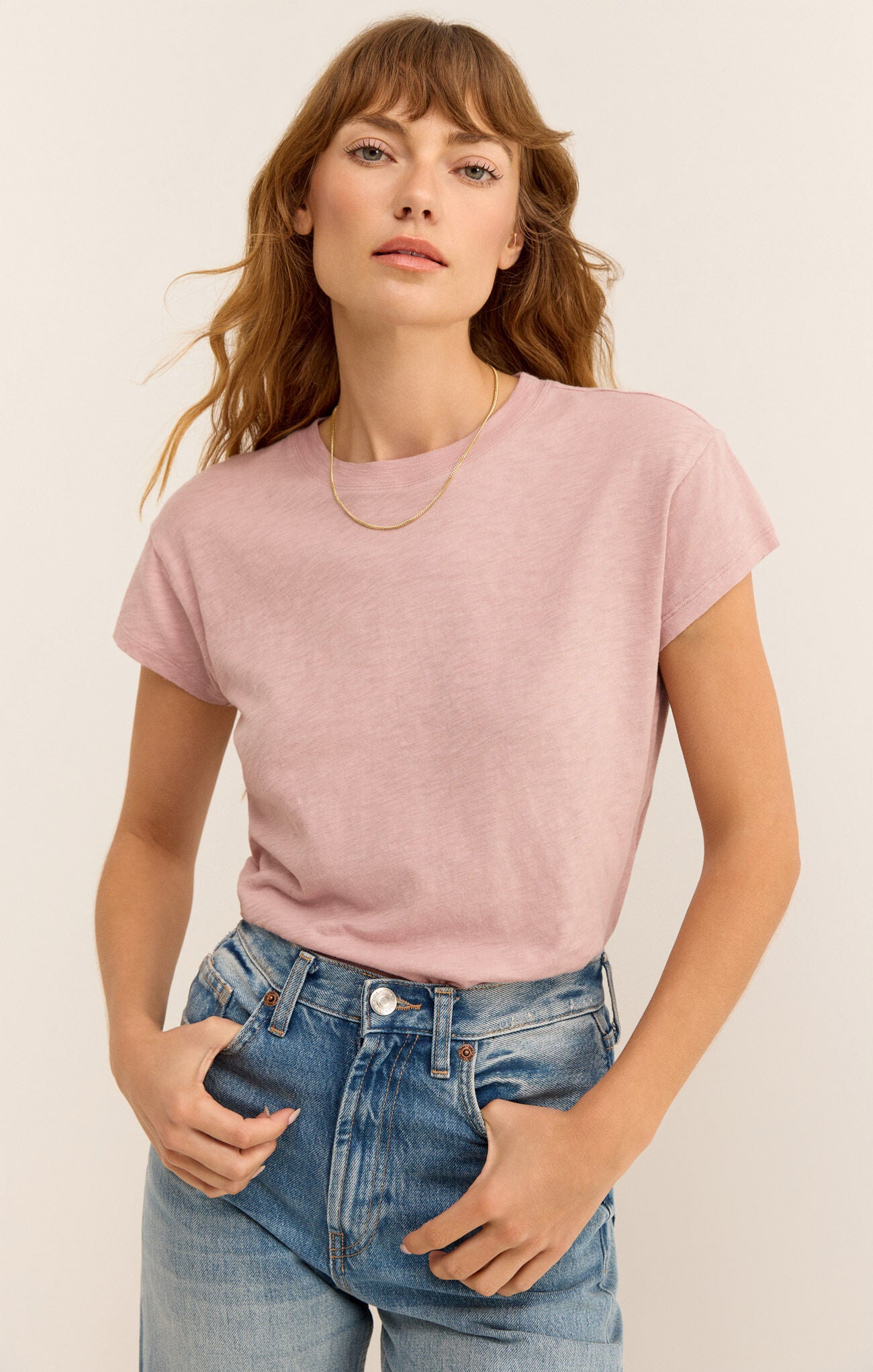 Torrie Modern Slub Tee in Lilac Gray