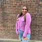 Piper Front Pocket Terry Jacket in Lavender