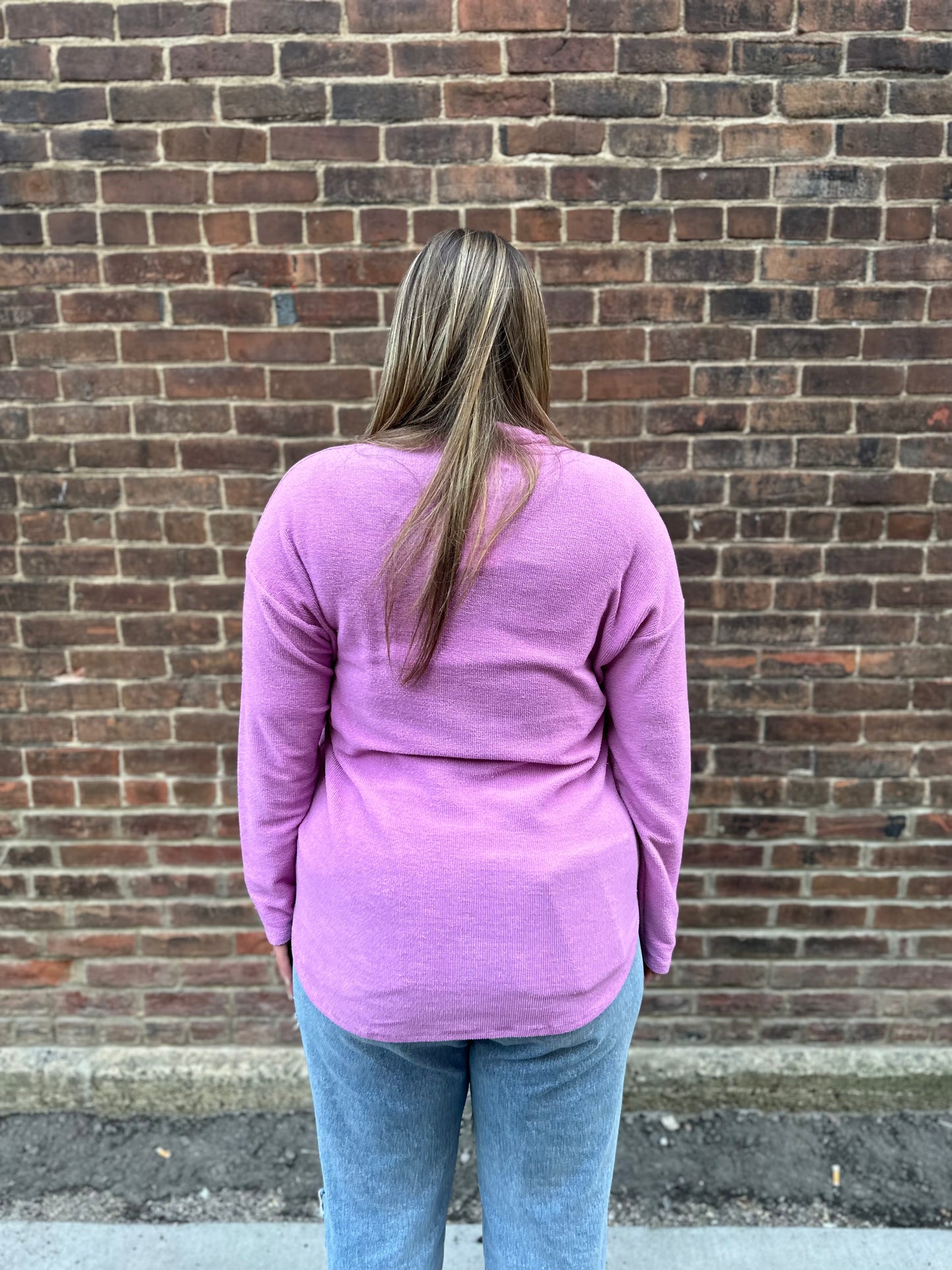 Piper Front Pocket Terry Jacket in Lavender
