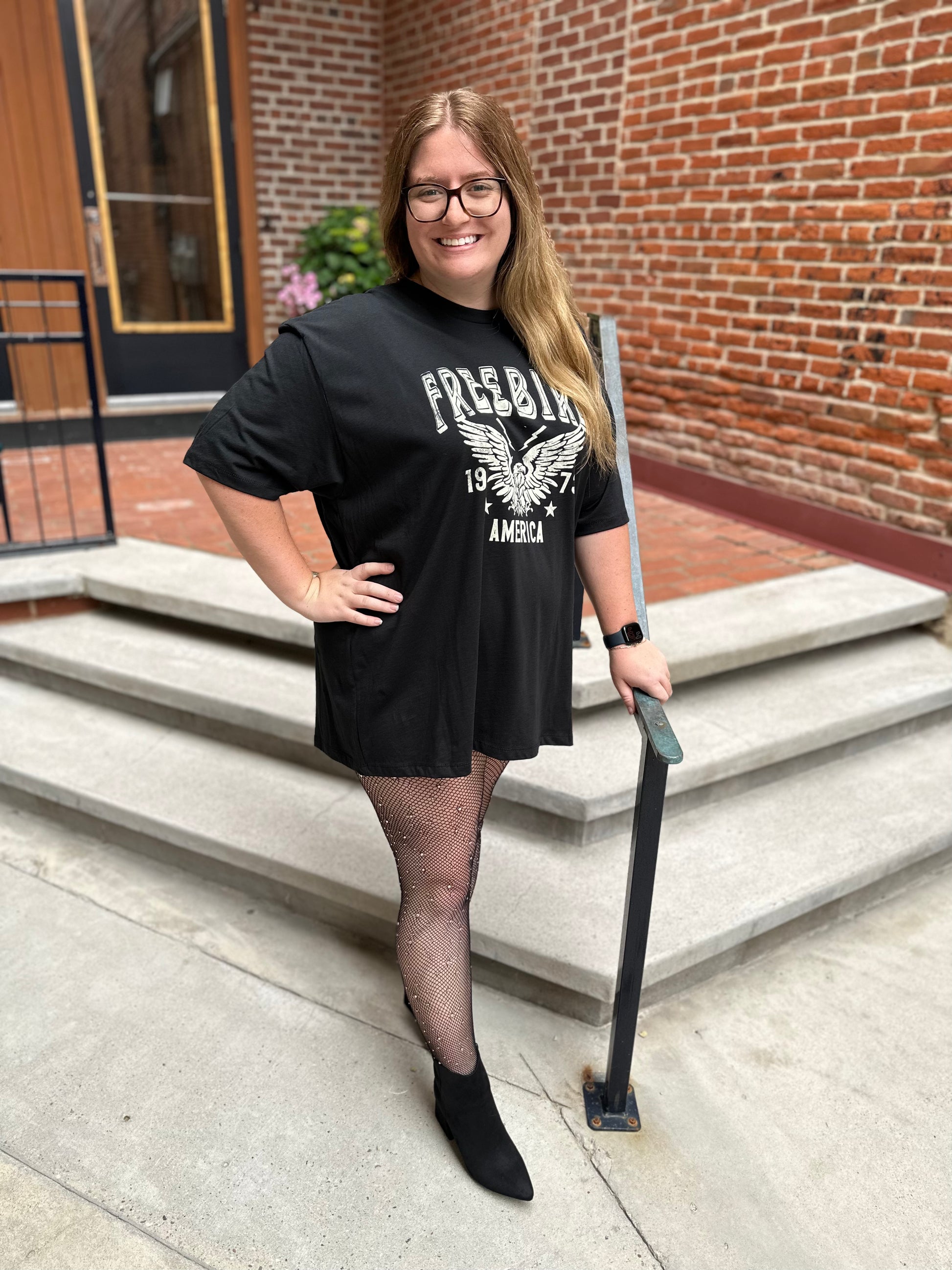 Katie Fishnet Tights Rhinestone Black