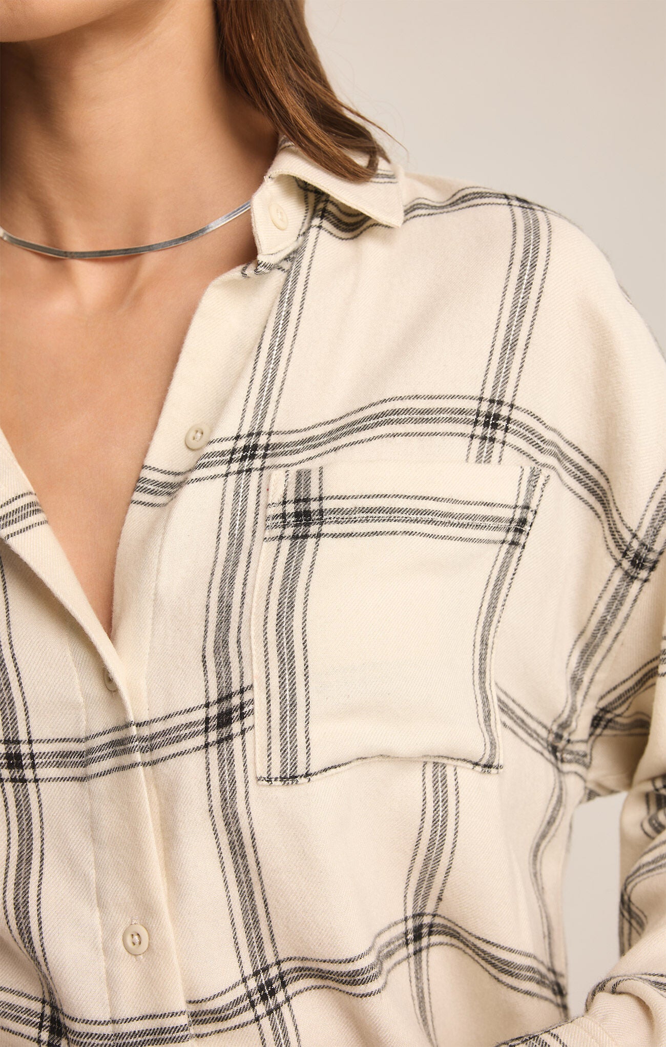 River Plaid Button Up in Sea Salt