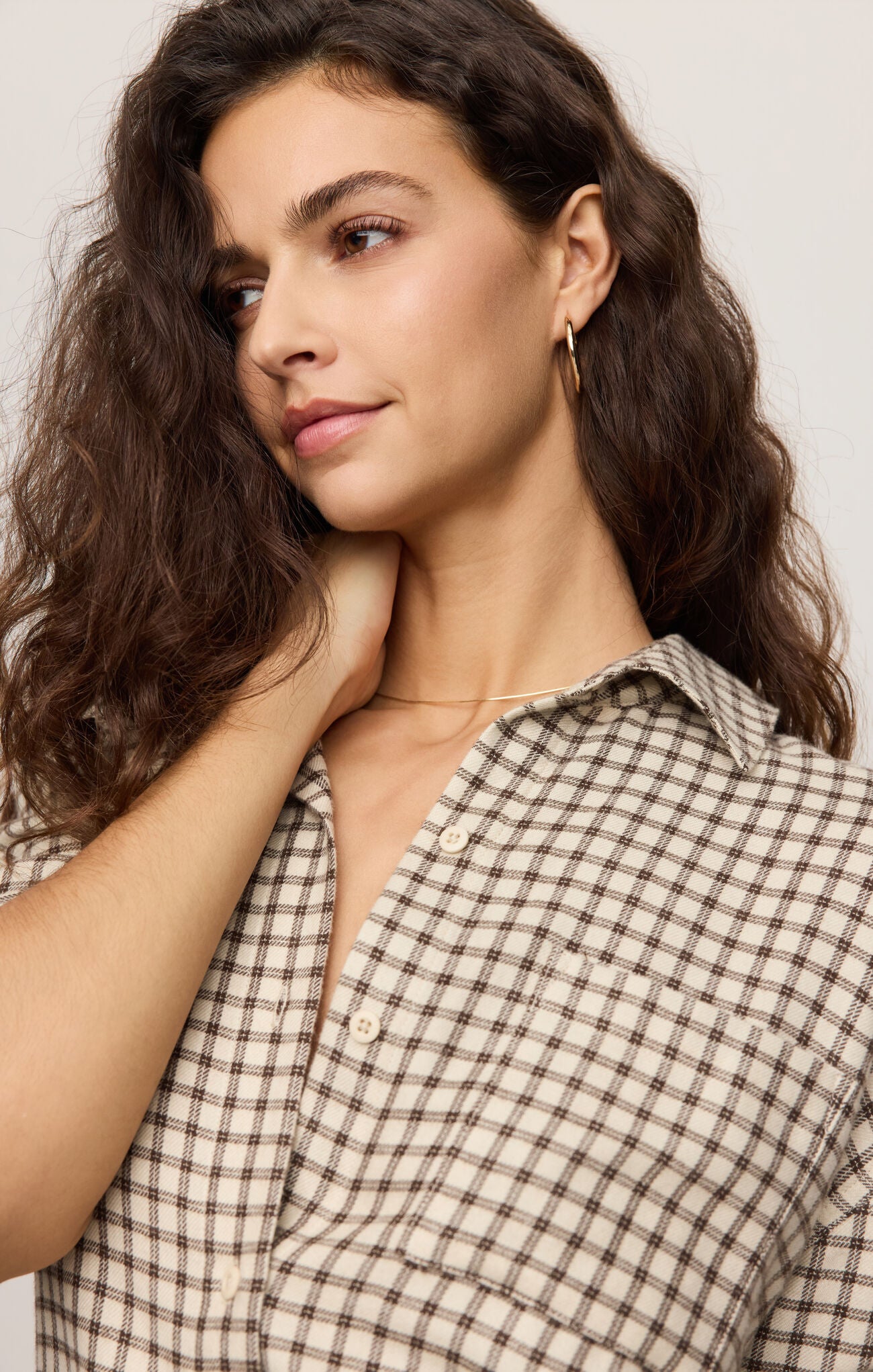 River Plaid Button Up in Dark Chocolate