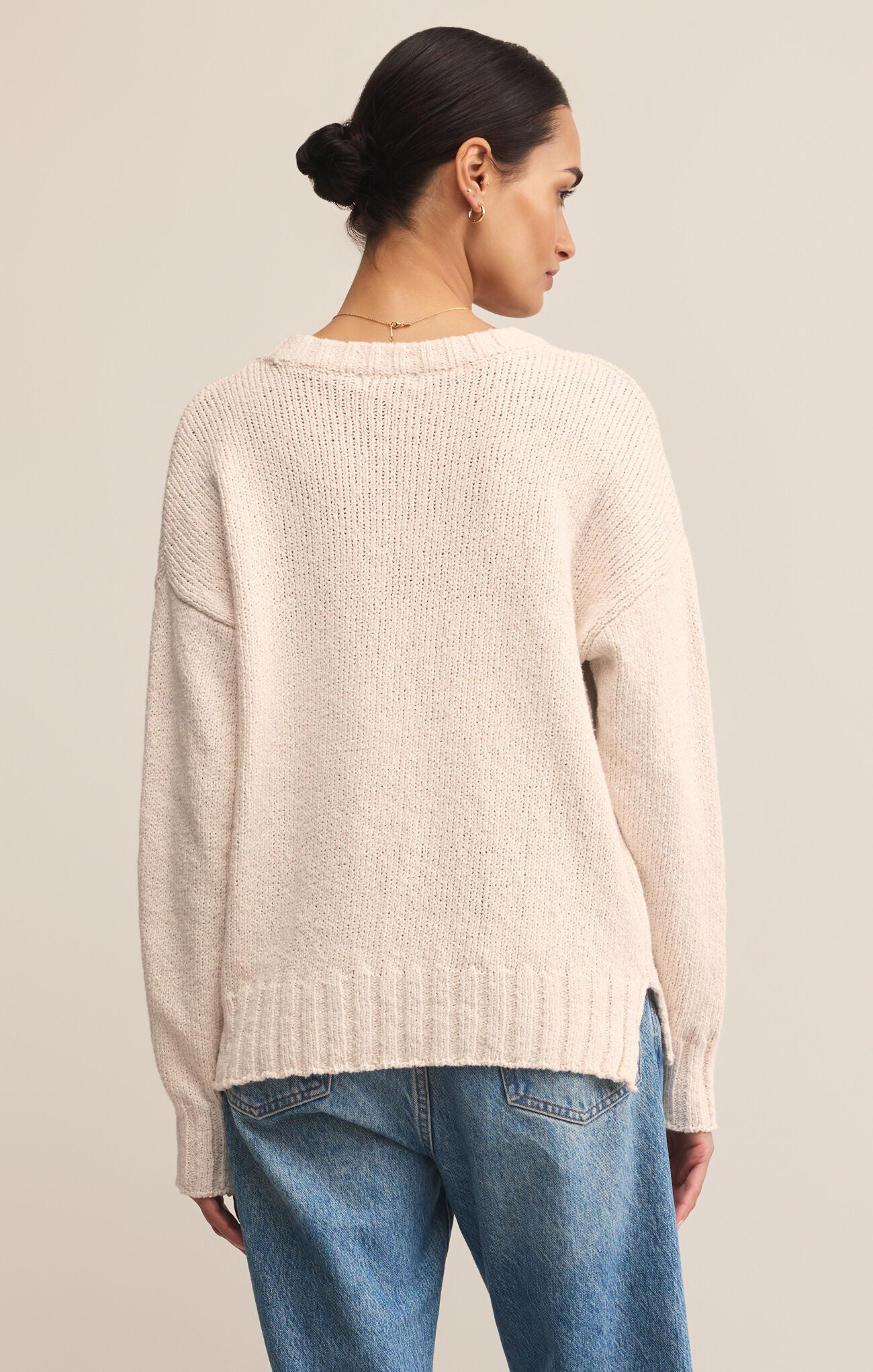 Beck Textured Sweater in Crystal